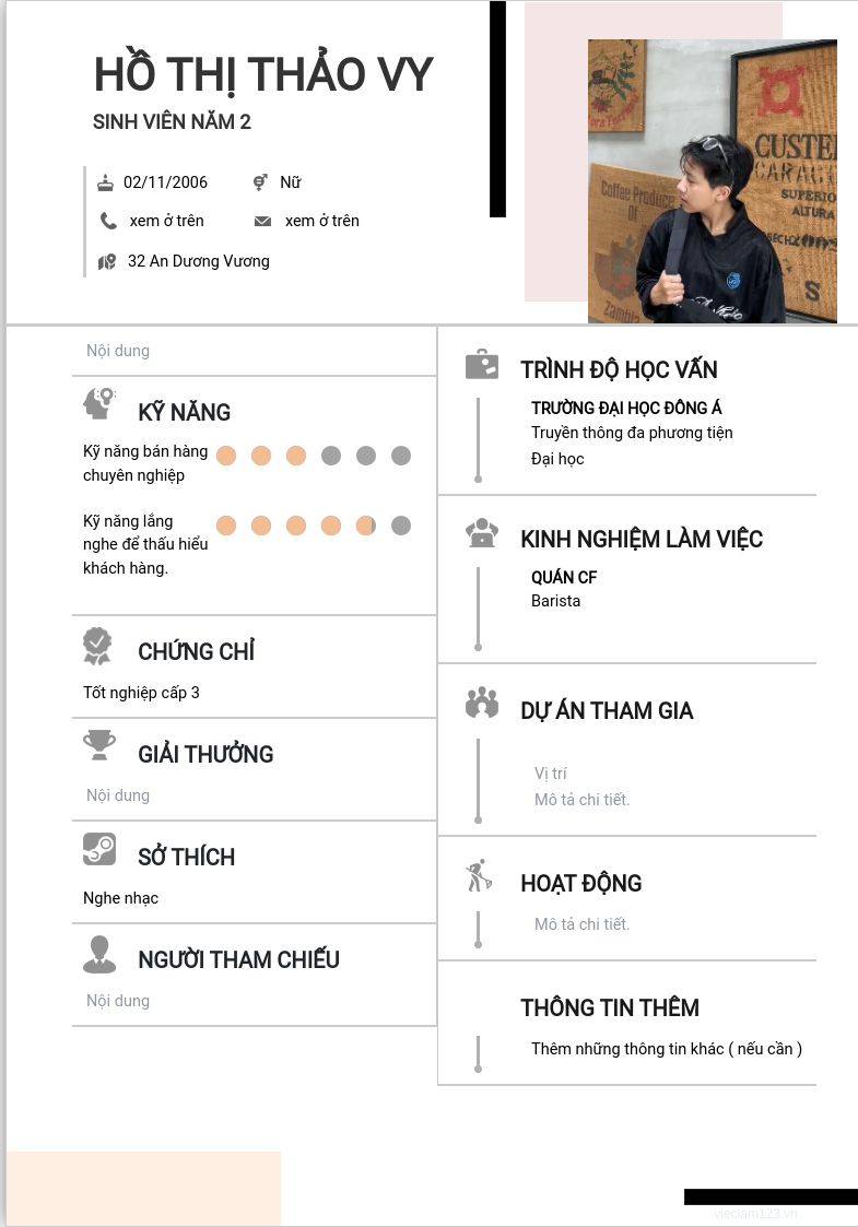 ảnh cv