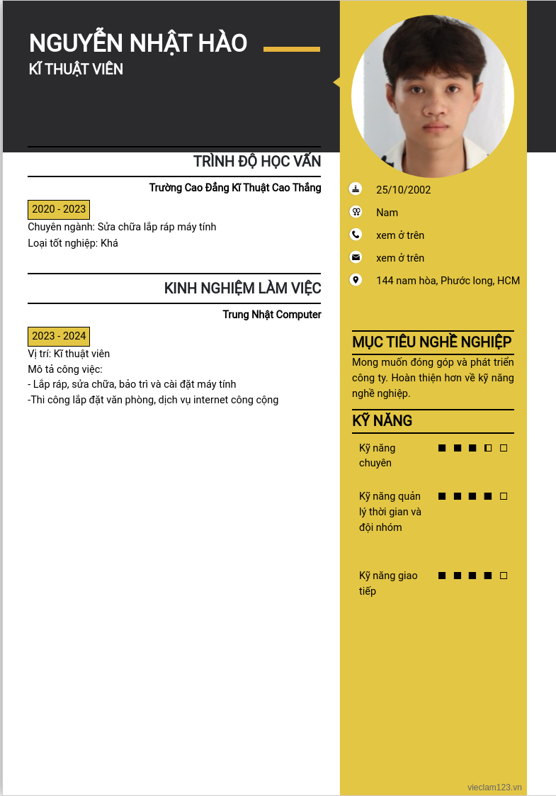 ảnh cv