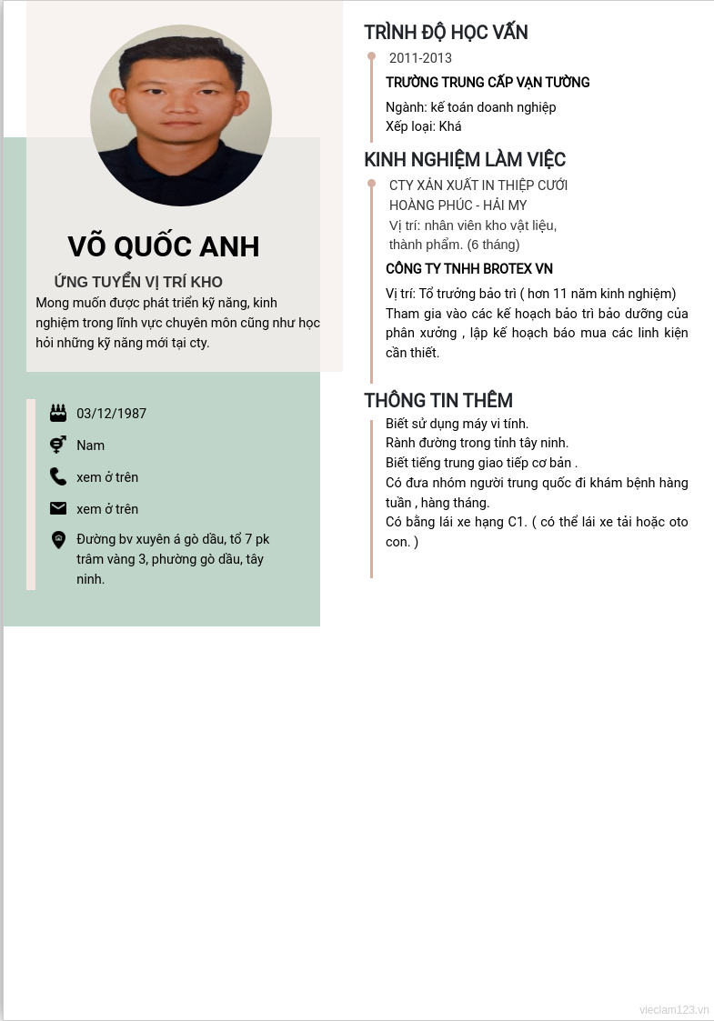 ảnh cv
