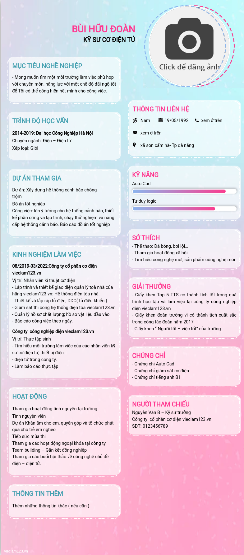 ảnh cv