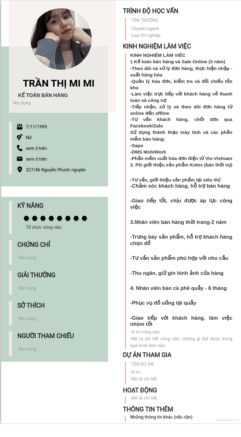 ảnh cv