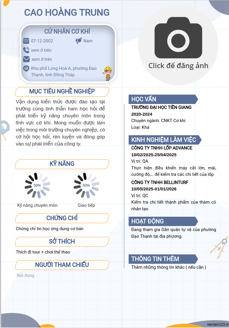 ảnh cv