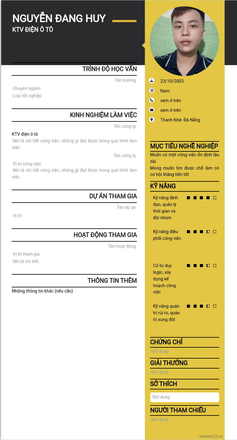 ảnh cv