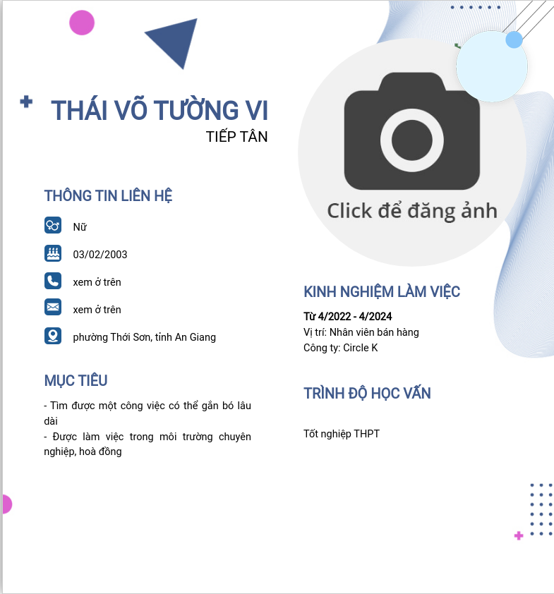 ảnh cv
