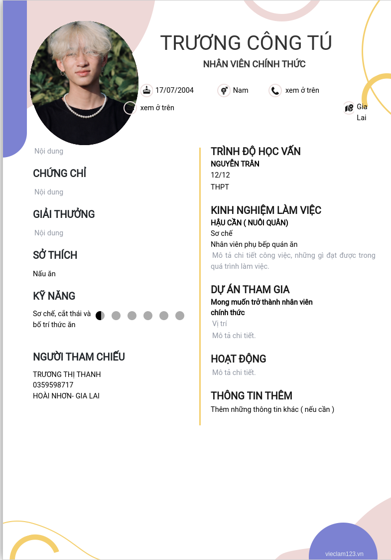 ảnh cv
