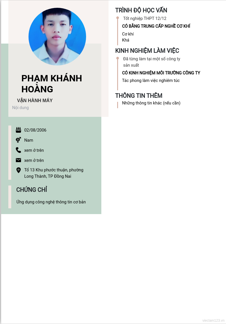 ảnh cv