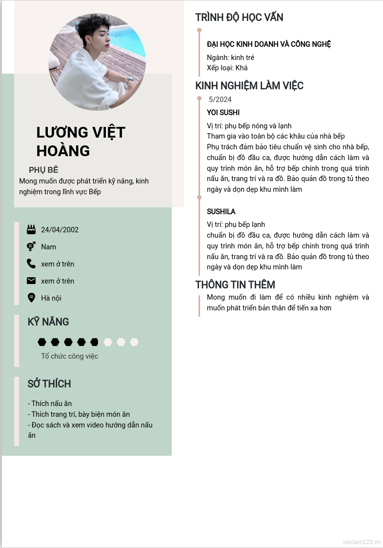 ảnh cv