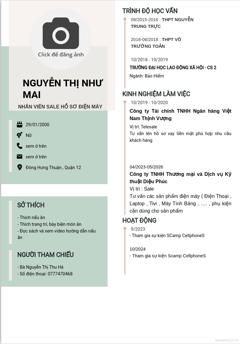 ảnh cv