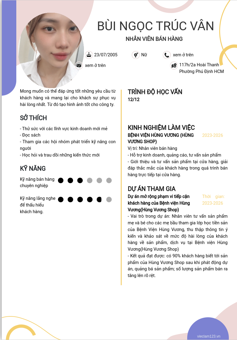 ảnh cv