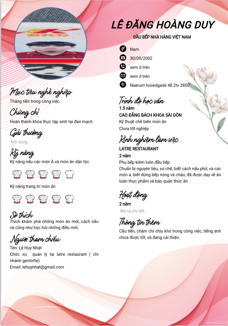 ảnh cv
