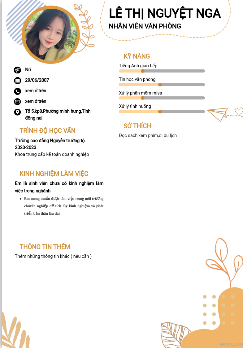 ảnh cv