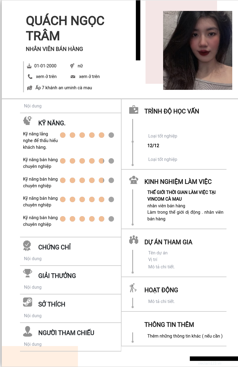 ảnh cv