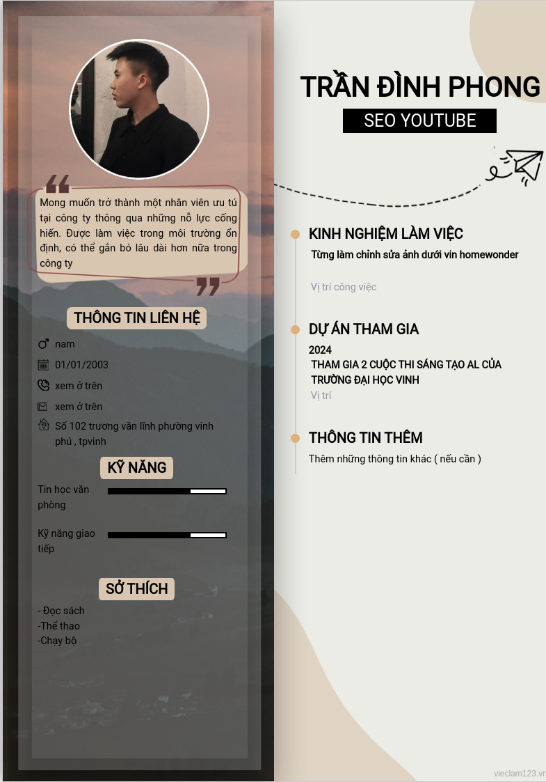 ảnh cv