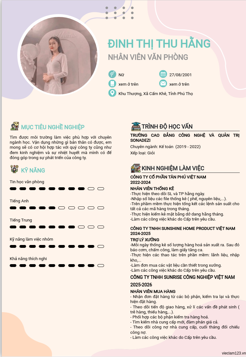 ảnh cv