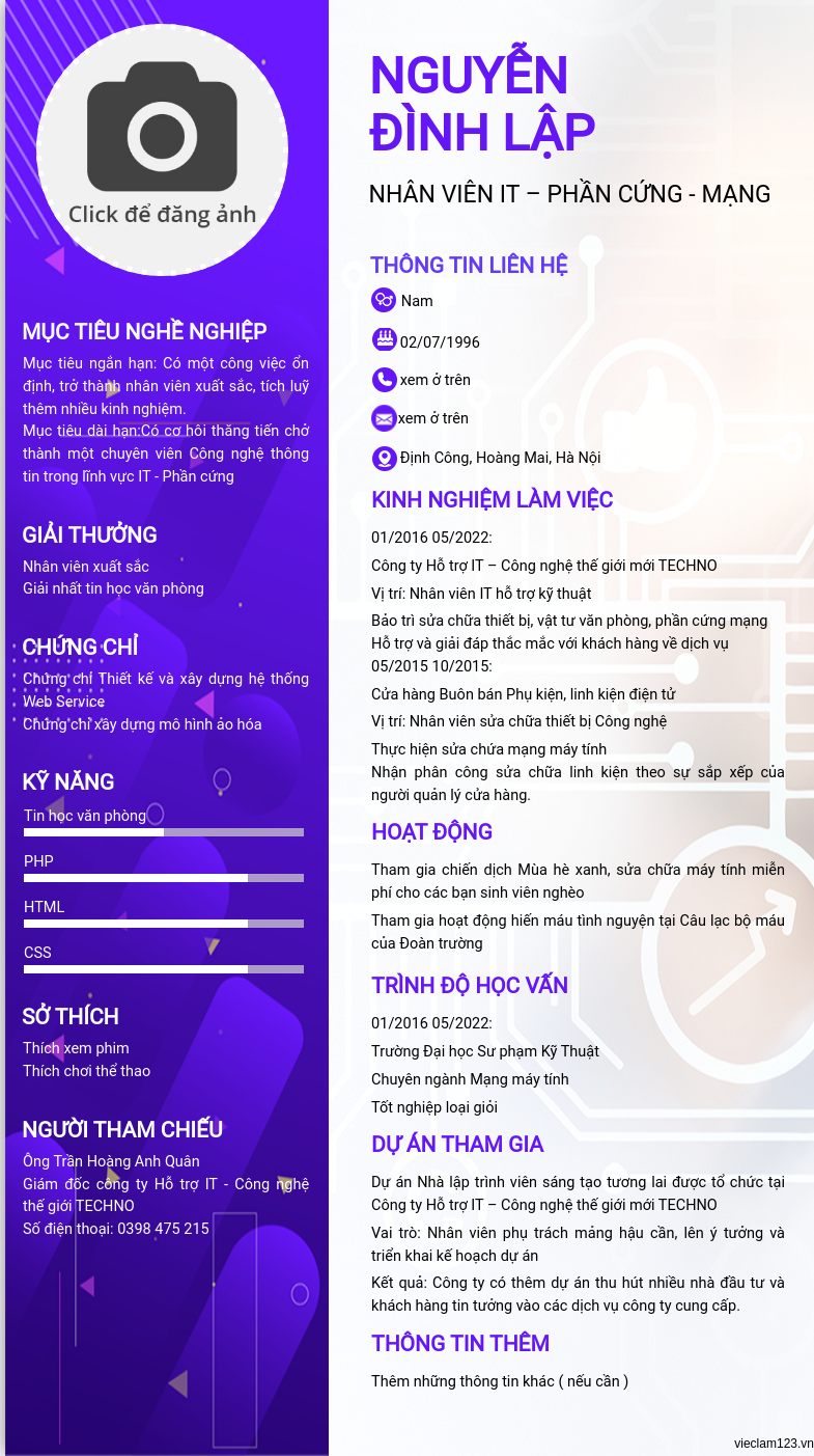 ảnh cv