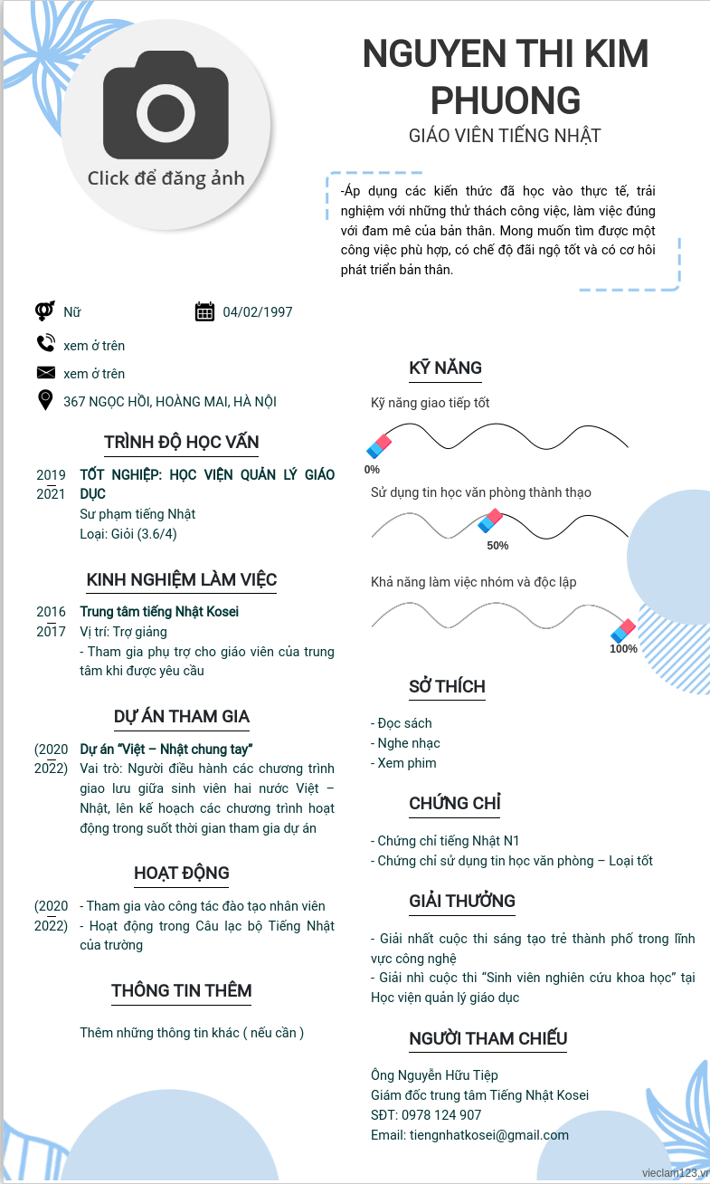 ảnh cv