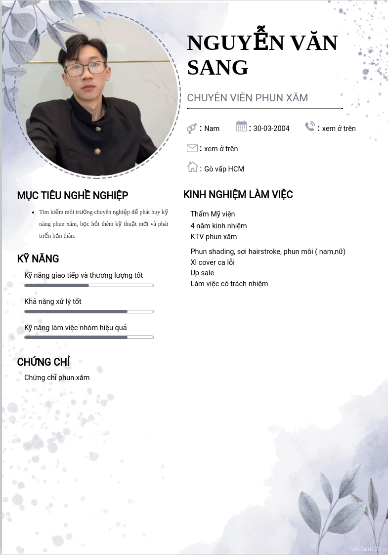ảnh cv