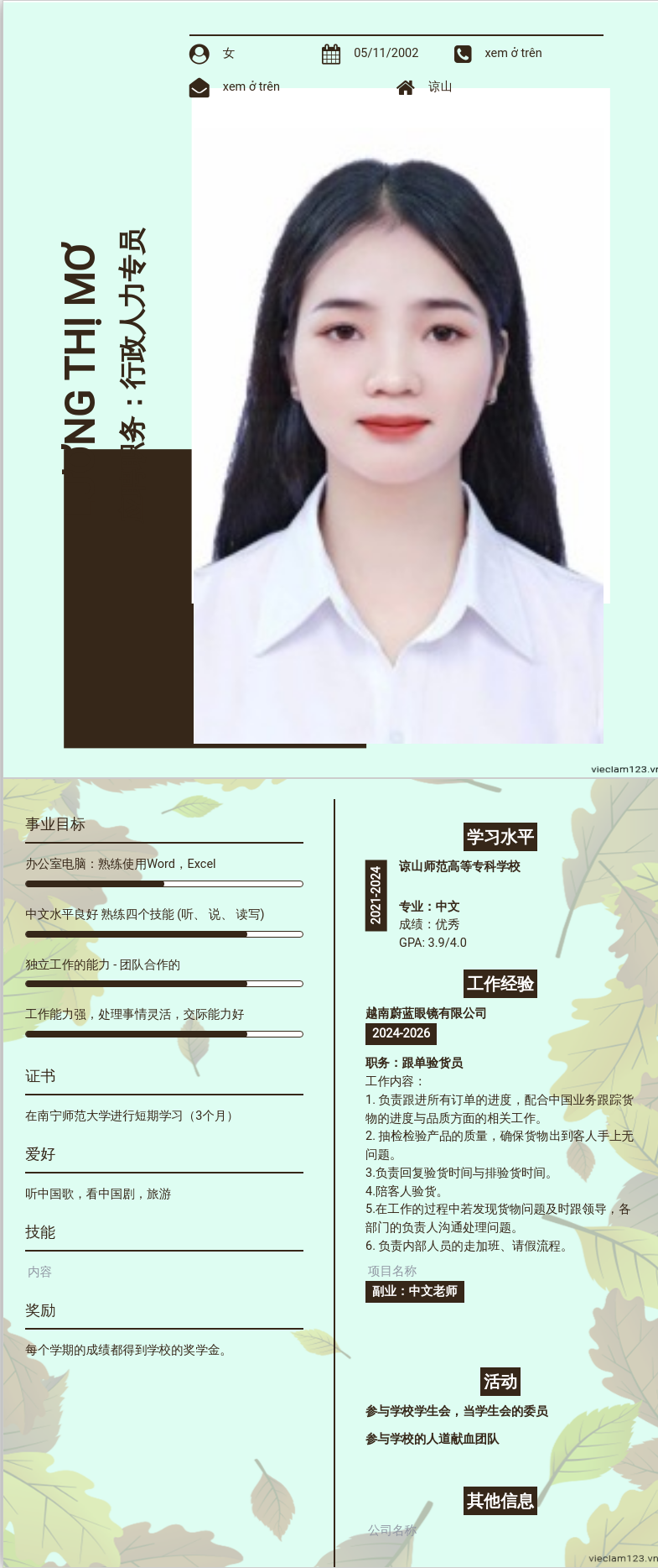 ảnh cv
