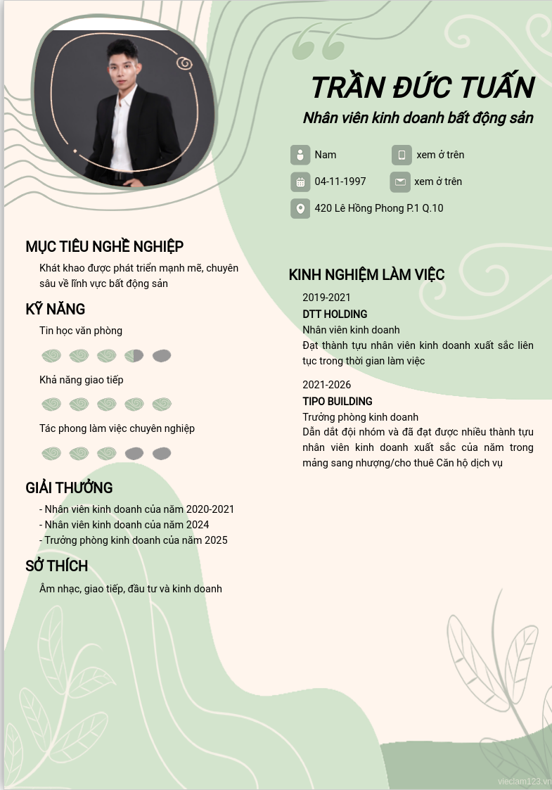 ảnh cv