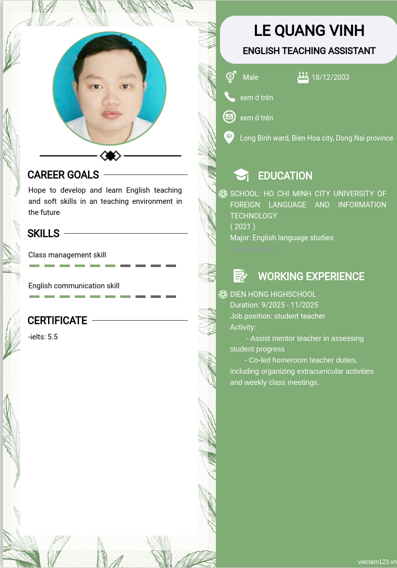 ảnh cv