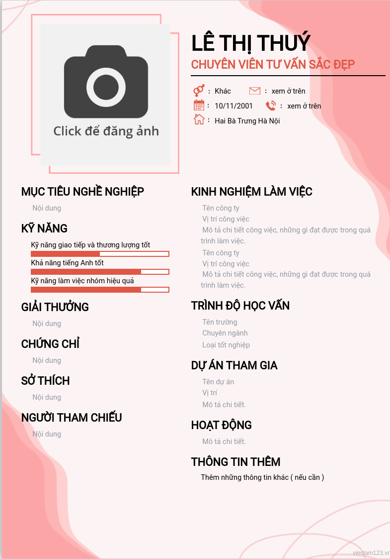 ảnh cv