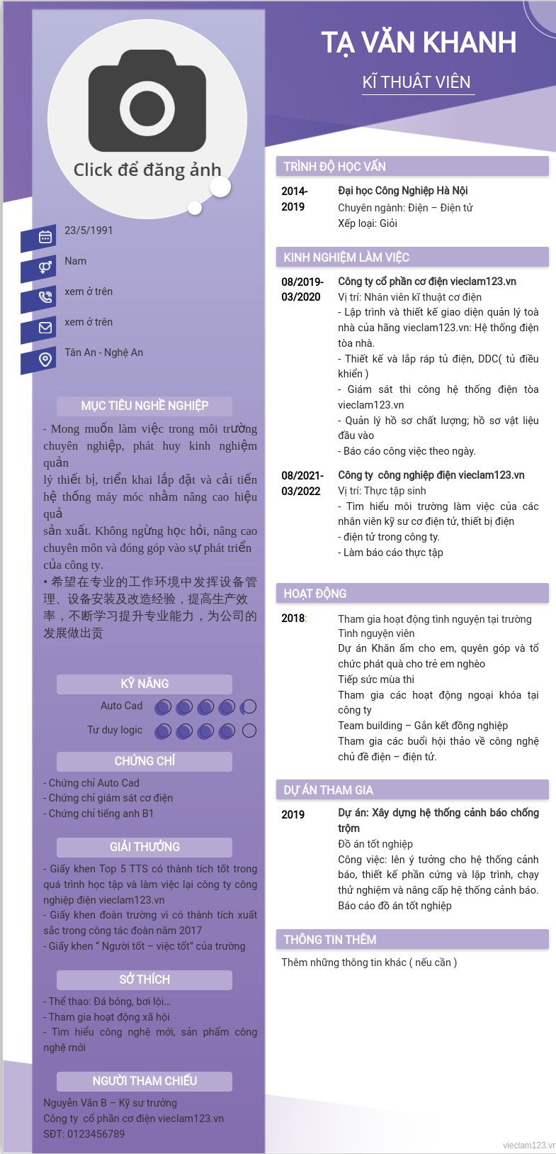 ảnh cv