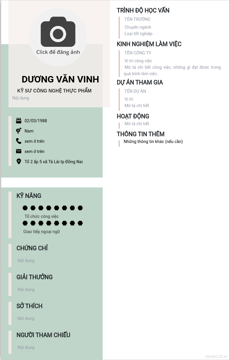 ảnh cv