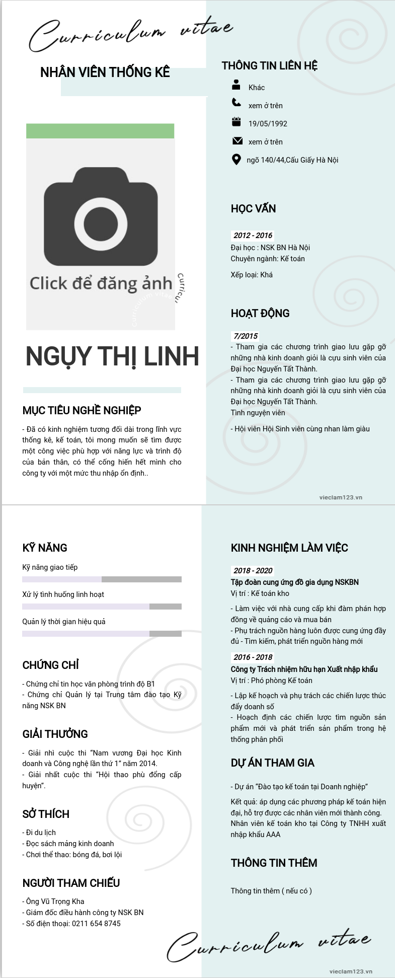 ảnh cv