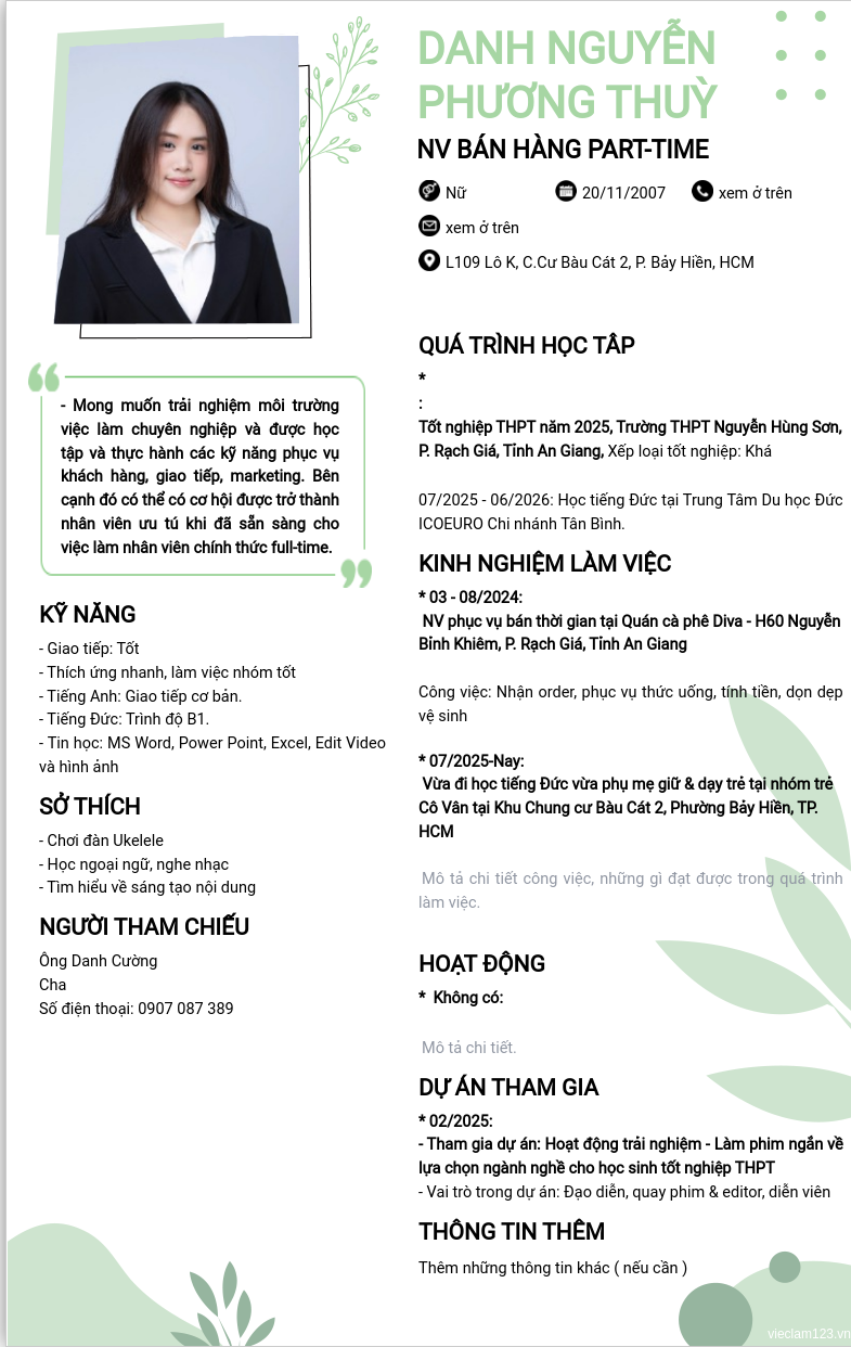 ảnh cv