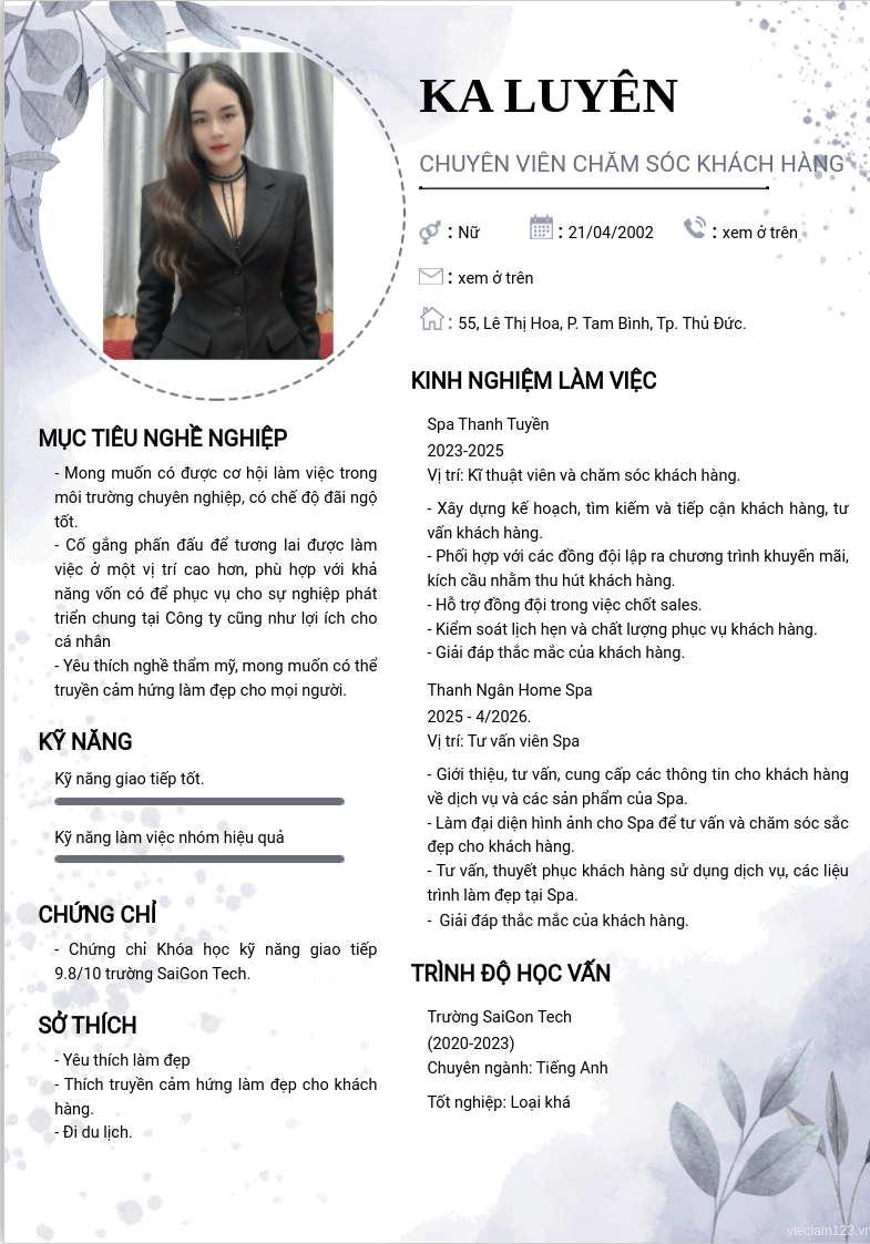ảnh cv