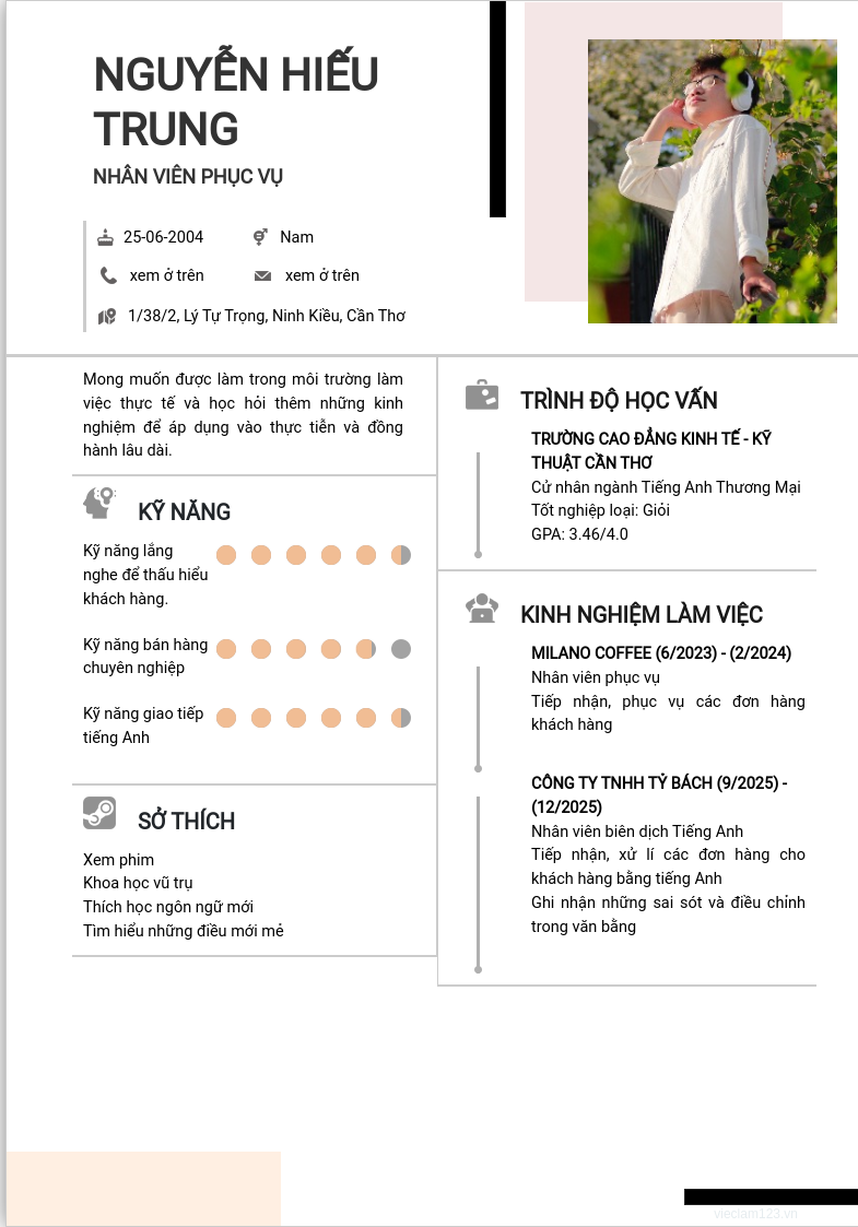 ảnh cv