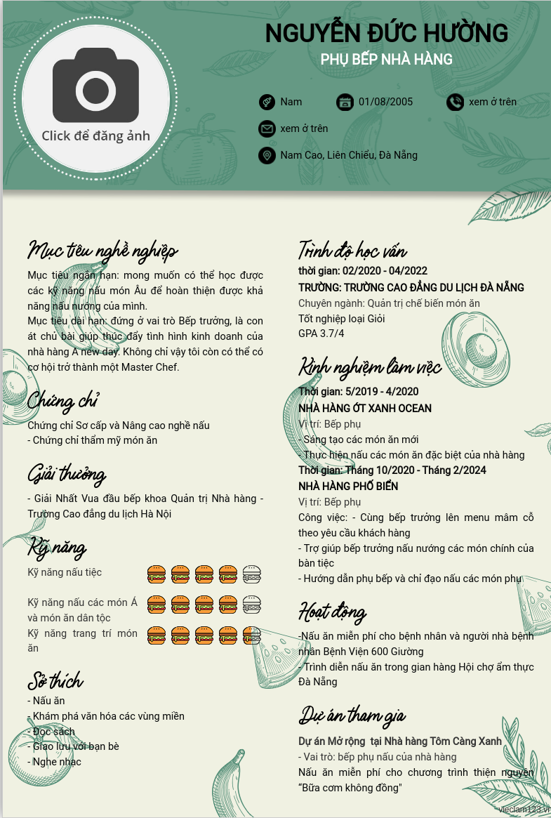 ảnh cv