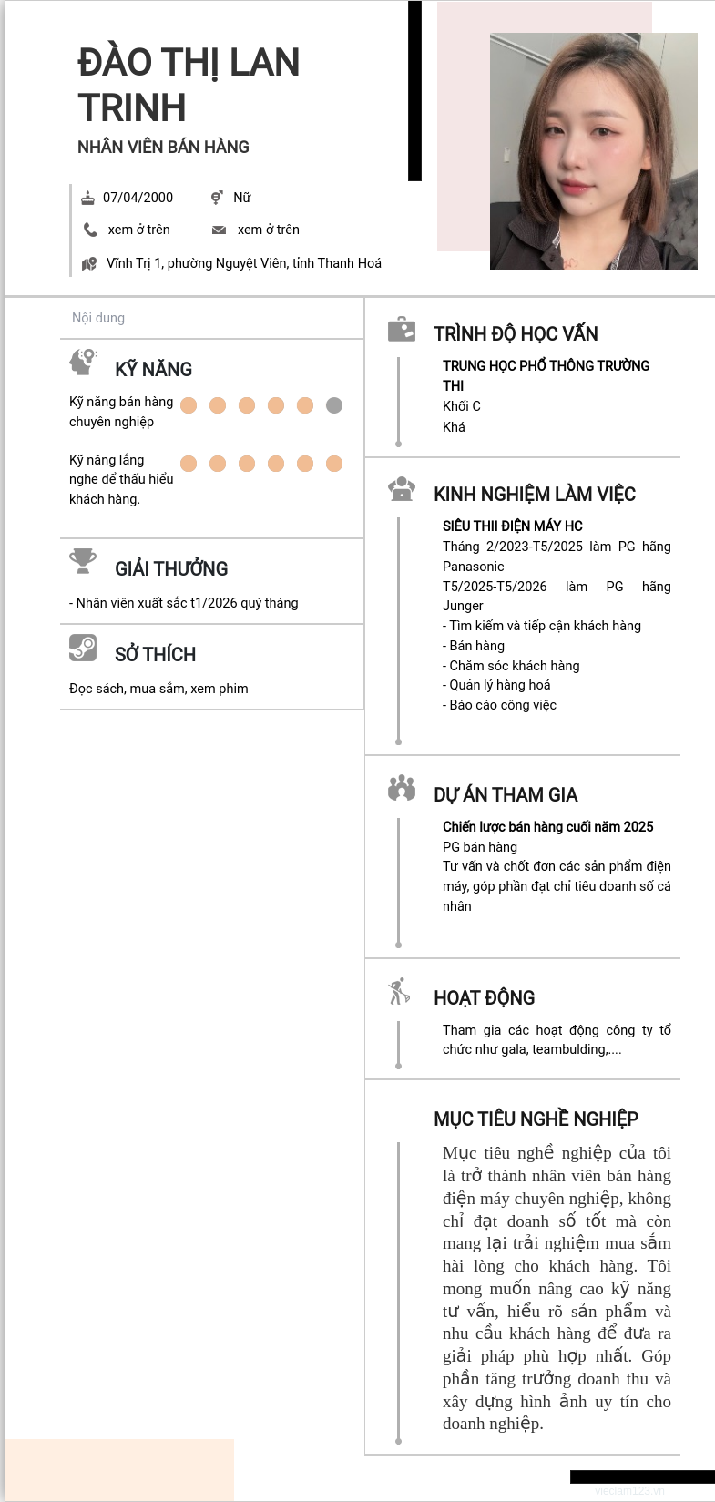 ảnh cv