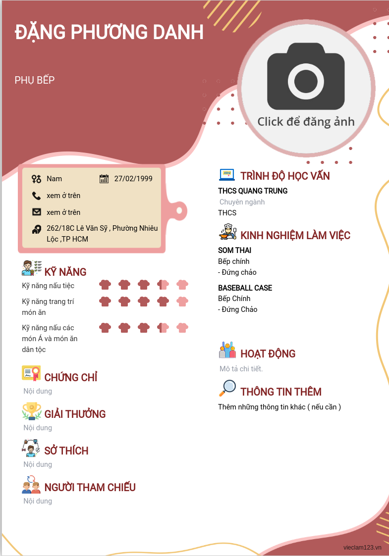 ảnh cv