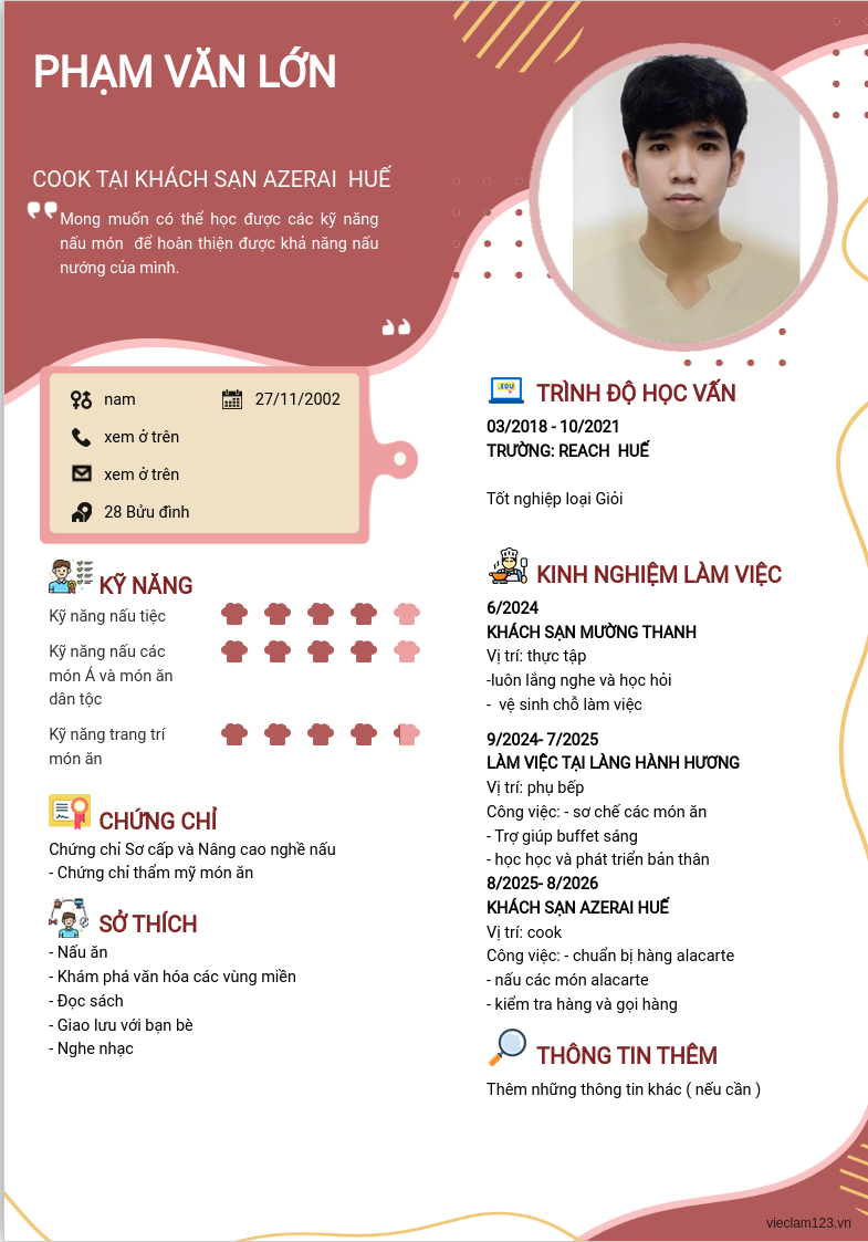 ảnh cv