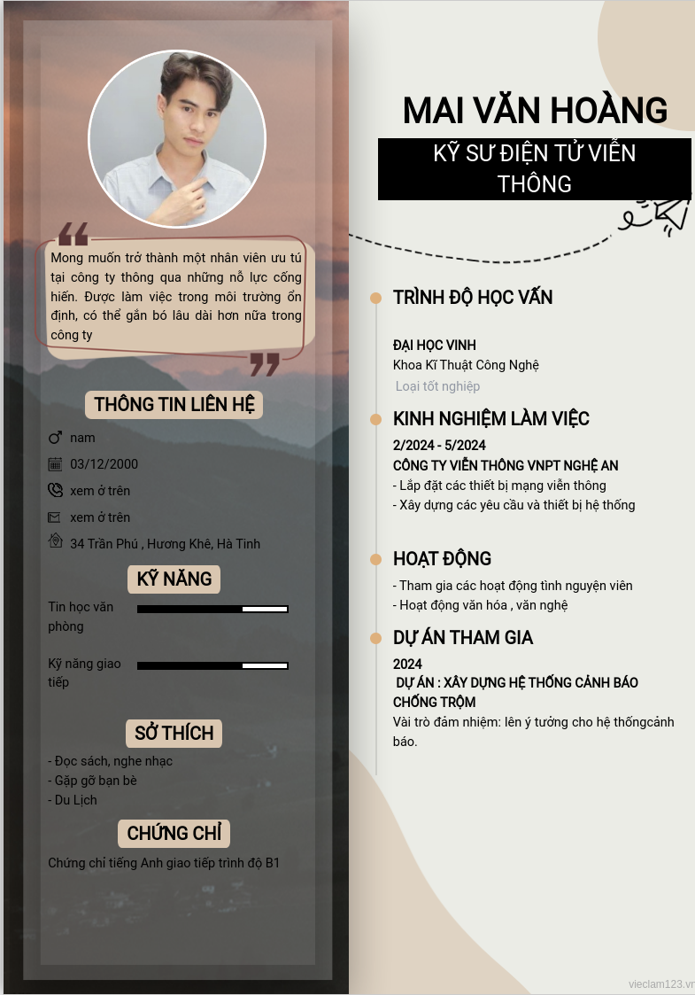 ảnh cv