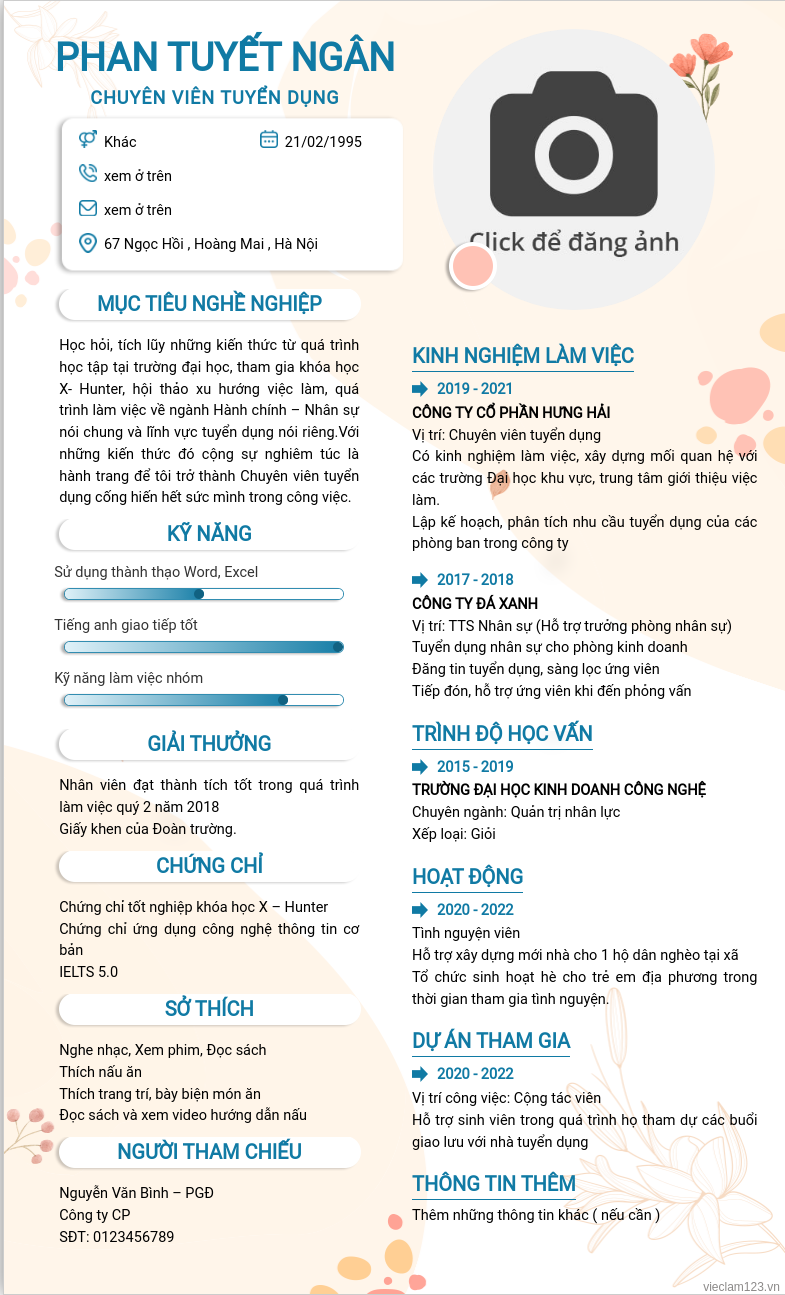 ảnh cv