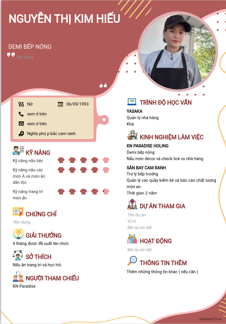 ảnh cv