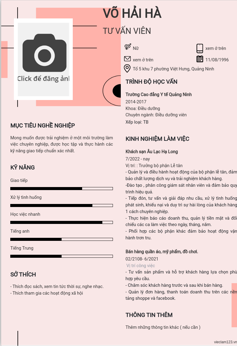 ảnh cv