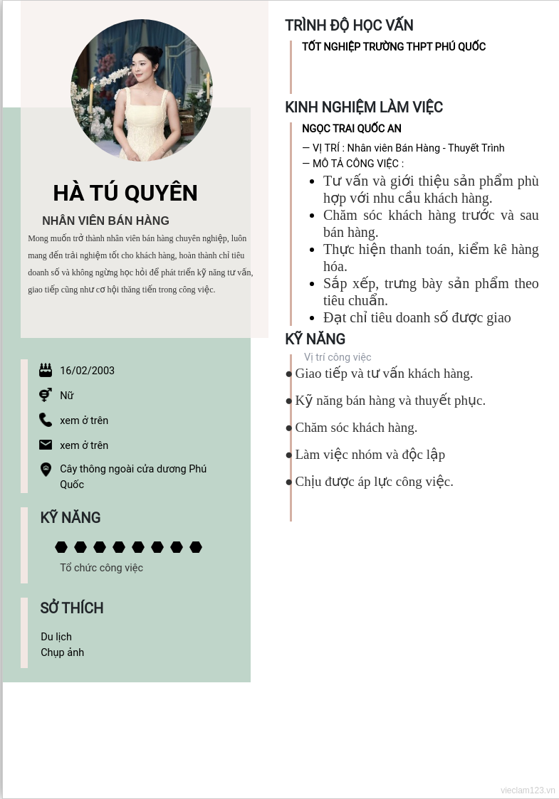 ảnh cv