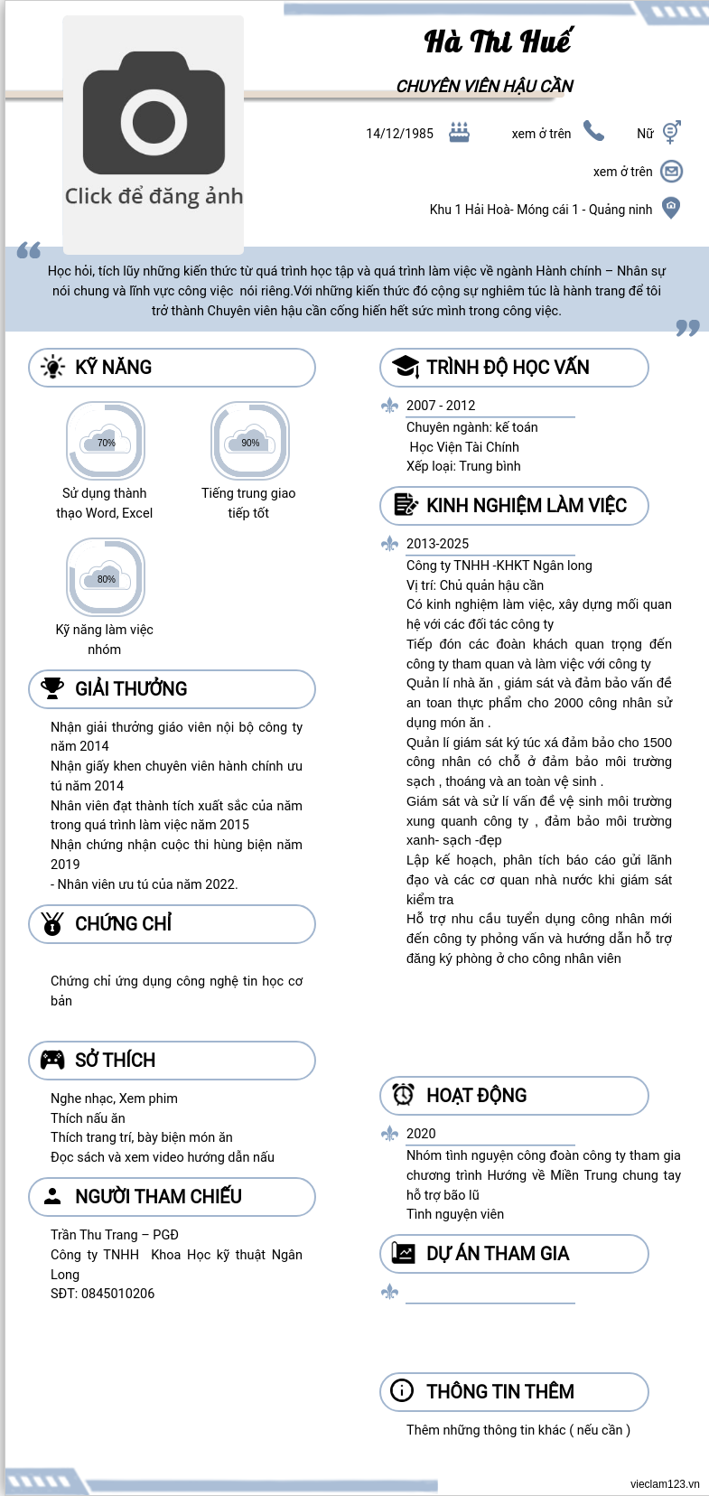ảnh cv