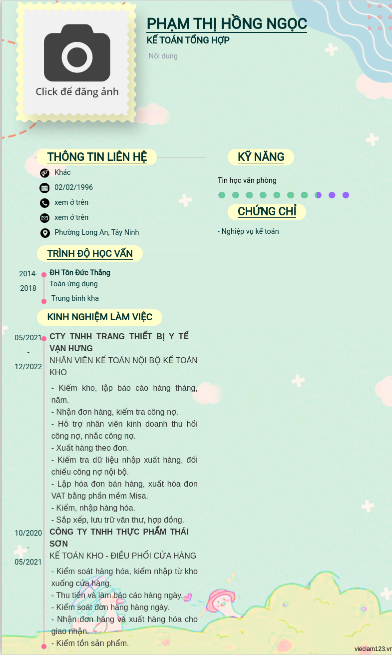 ảnh cv