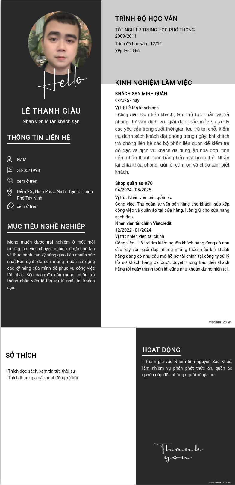 ảnh cv