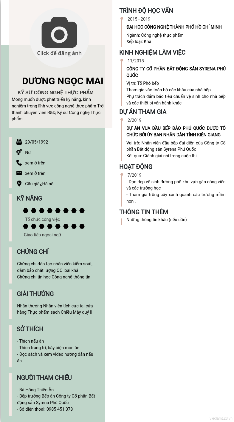 ảnh cv