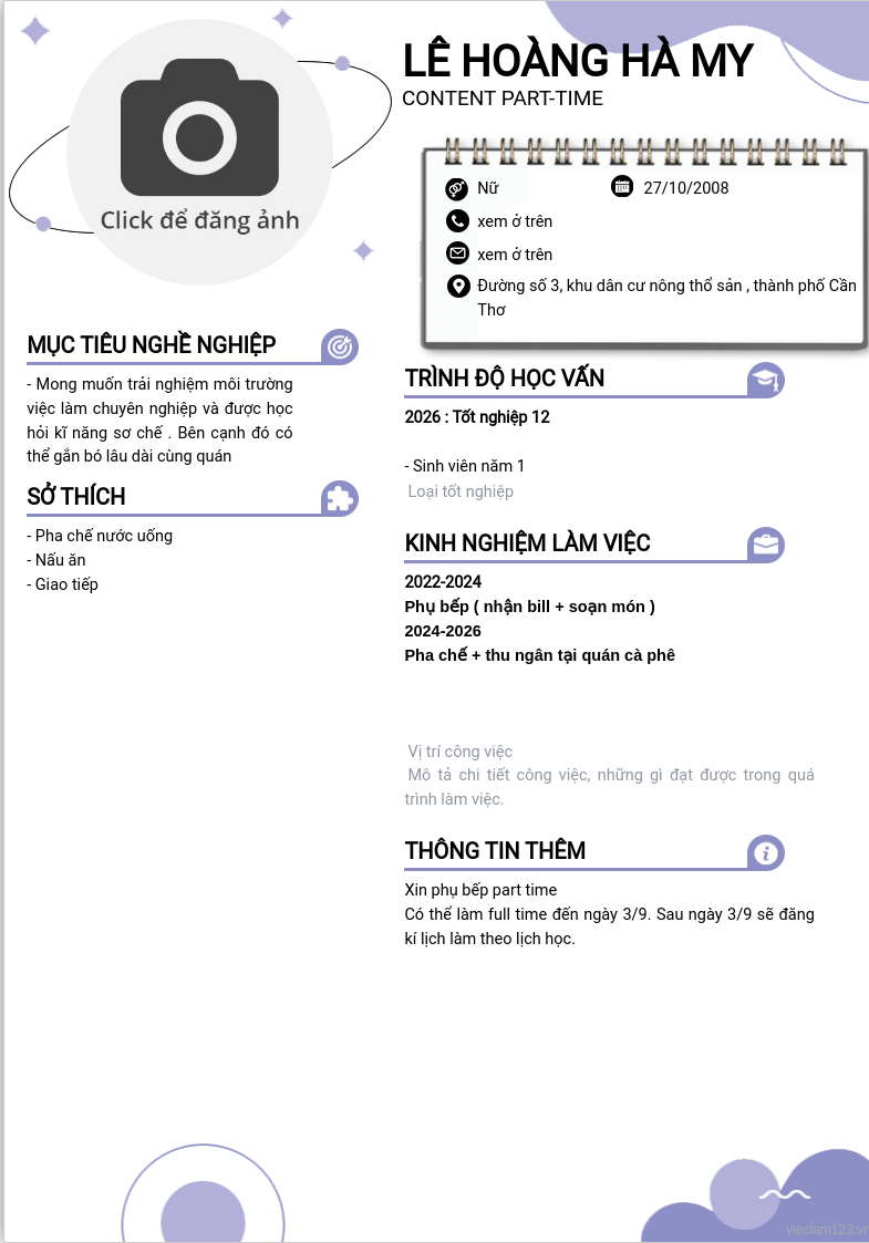 ảnh cv