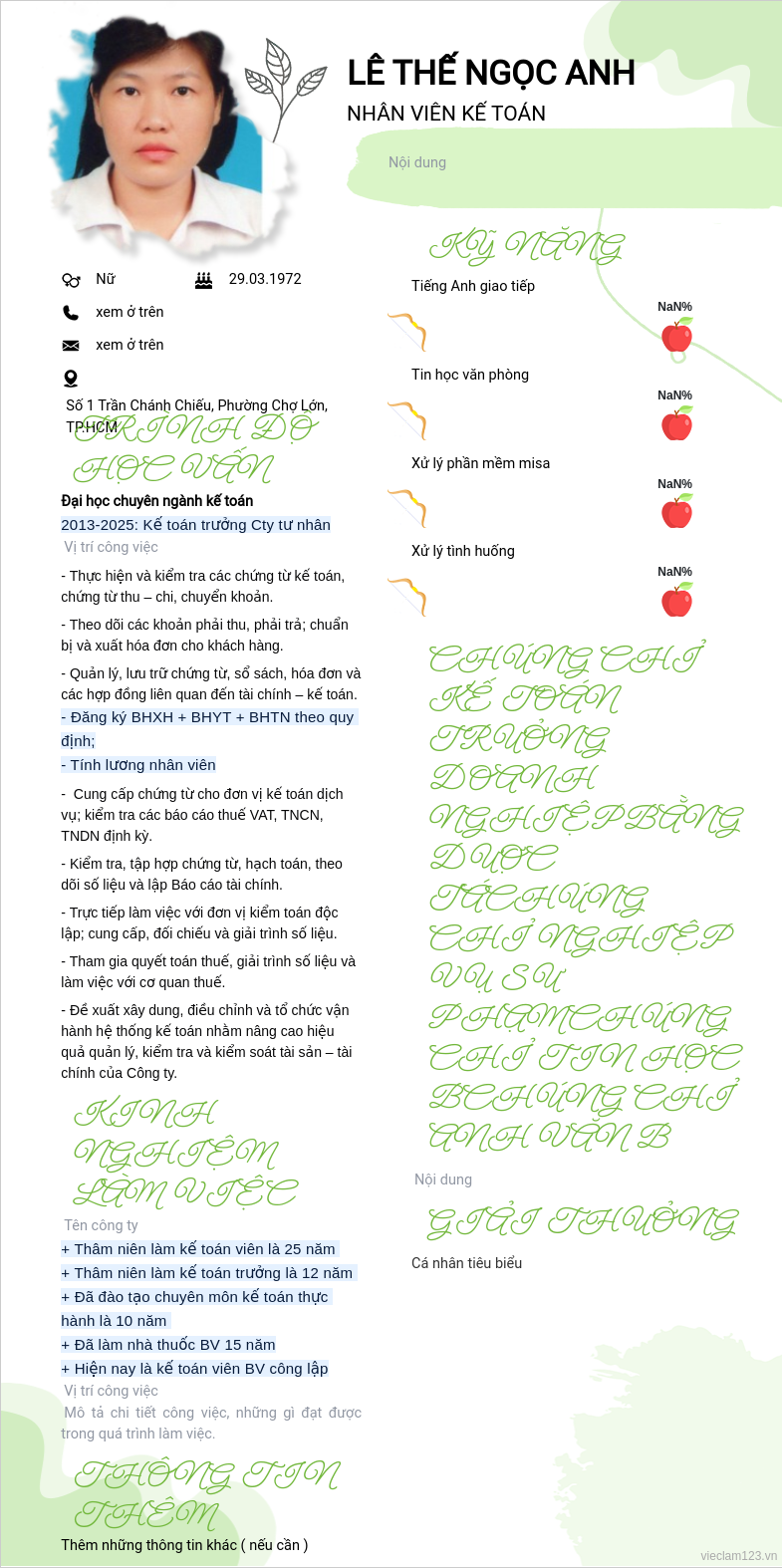 ảnh cv