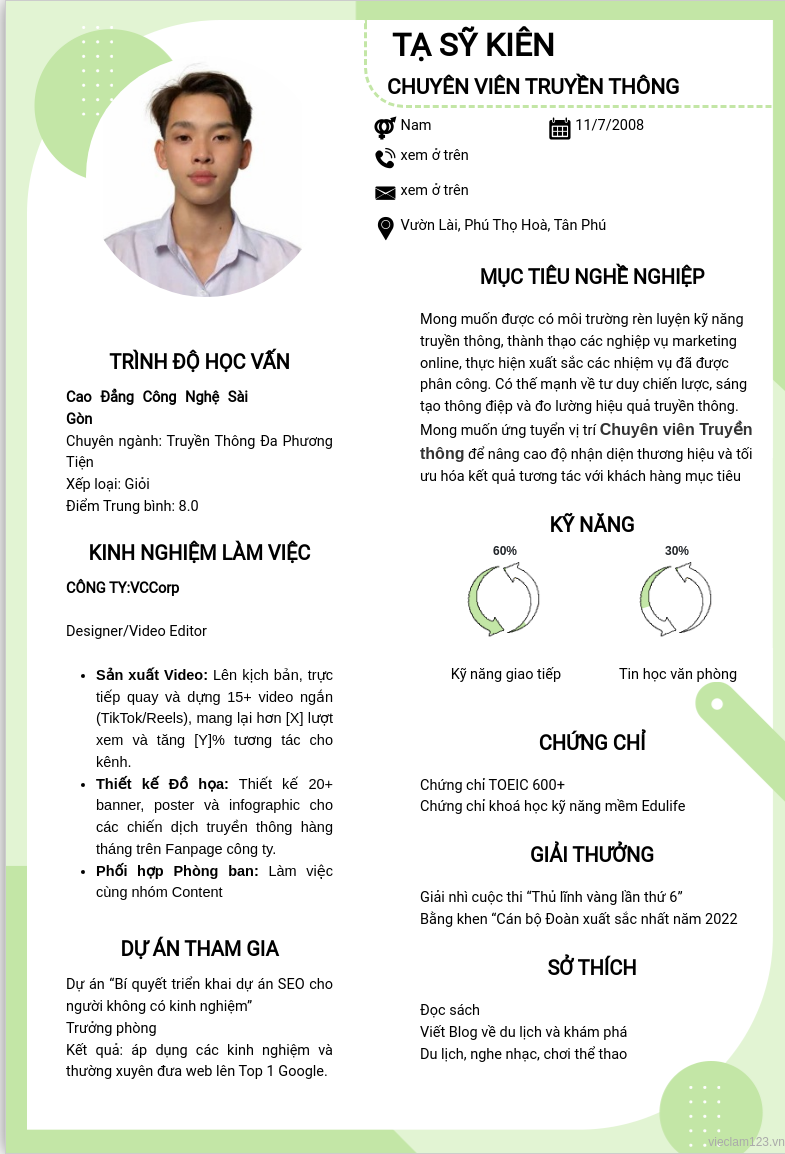 ảnh cv