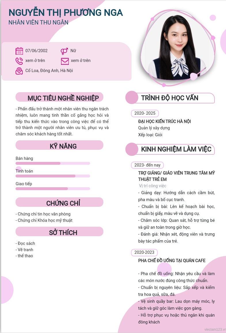 ảnh cv