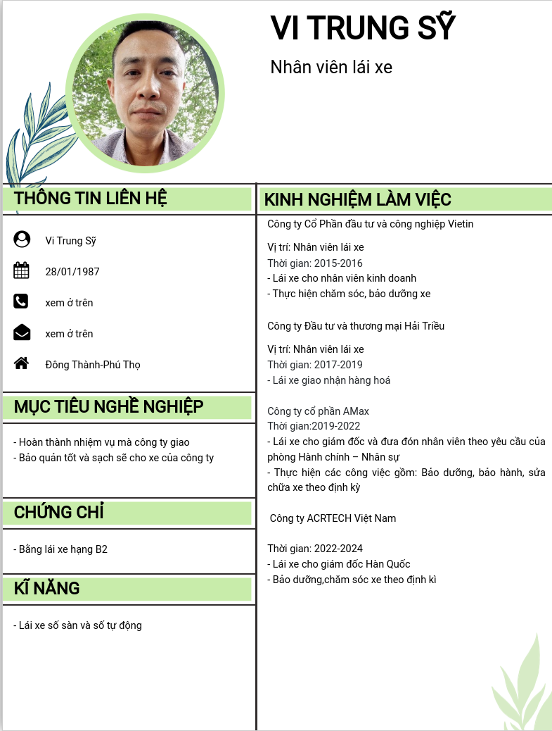 ảnh cv