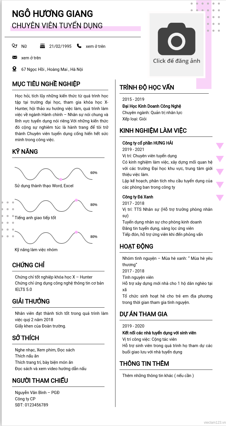 ảnh cv